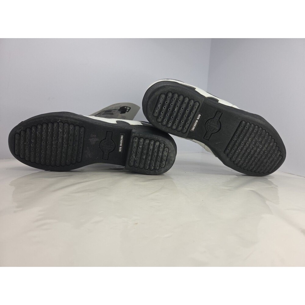 Miller's Heels Down Horse Riding Sneakers Womens Sz 7 White & Navy Leather NWOB - Picture 11 of 12